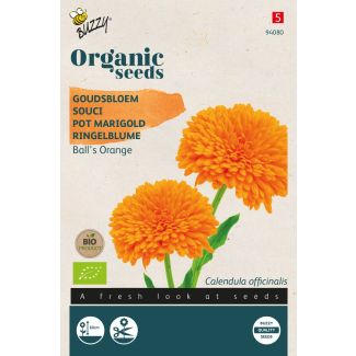 Organic Calendula, Goudsbloem Ball's Orange (BIO)