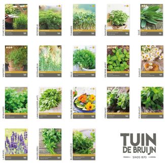 zadenpakket met 18 kruidenzaden