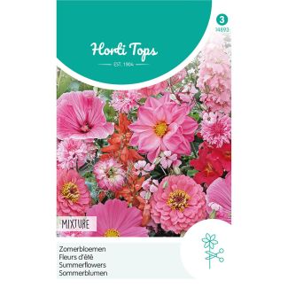 Zomerbloemen roze/rode tinten