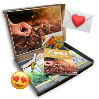 Zaden geschenkdoos. Met żaden die liefde geven en geluk brengen