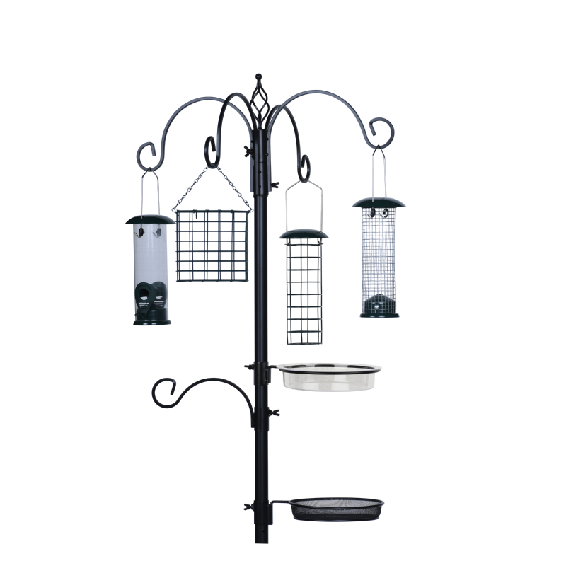 BOON Vogel Voedersilo Voor Kleine Vogels Metaal Grijs 36 Cm Inclusief 4 Seizoenen Energy Vogelvoer Vogel Voederstation