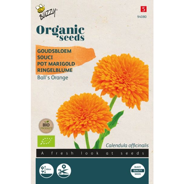 Organic Calendula, Goudsbloem Ball's Orange (BIO)