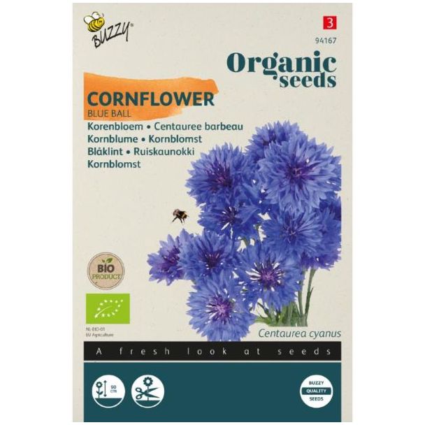 Organic Centaurea, Korenbloem Blue Ball (BIO)