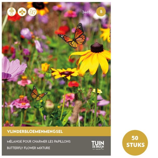 50 zakjes Vlinderbloemenmengsel - 250 g zaden| Tuin de Bruijn