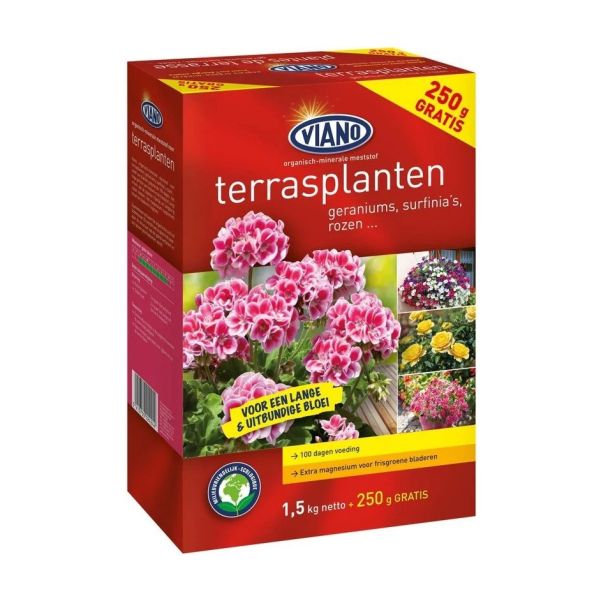Organische meststof terrasplanten - 1,5 kg + 250 g GRATIS | Viano