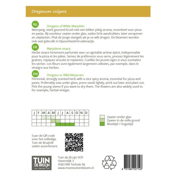 Zaai instructie voor oregano