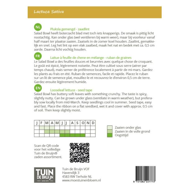 Saladbowl plaksla zaai-instructie