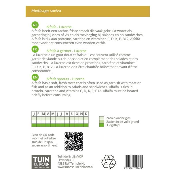 Instructie voor de kiemgroenten van Tuin de Bruijn